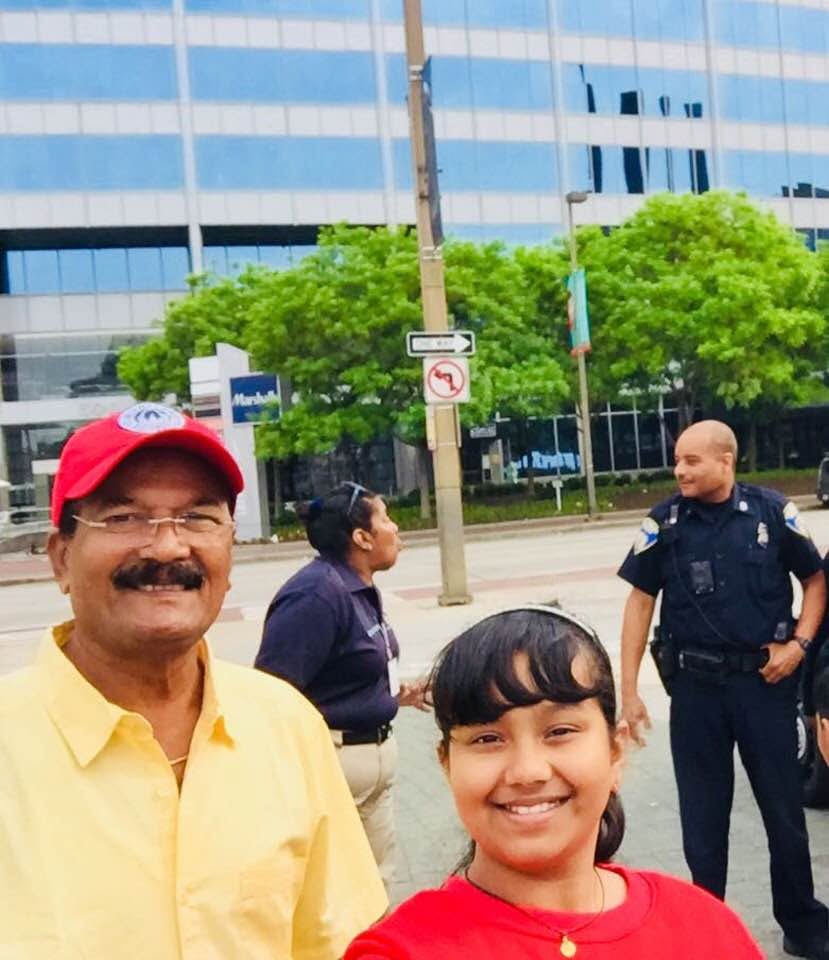 City Light Smile – Grandfather and Granddaughter Portrait